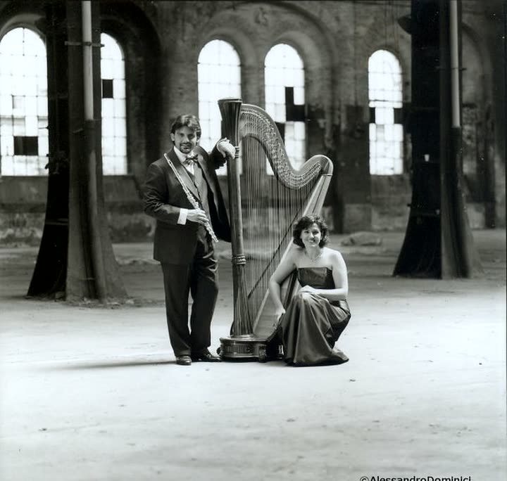 Il duo flauto e arpa: Paolo Emmanuel Ferrigato e Alessandra Magrini